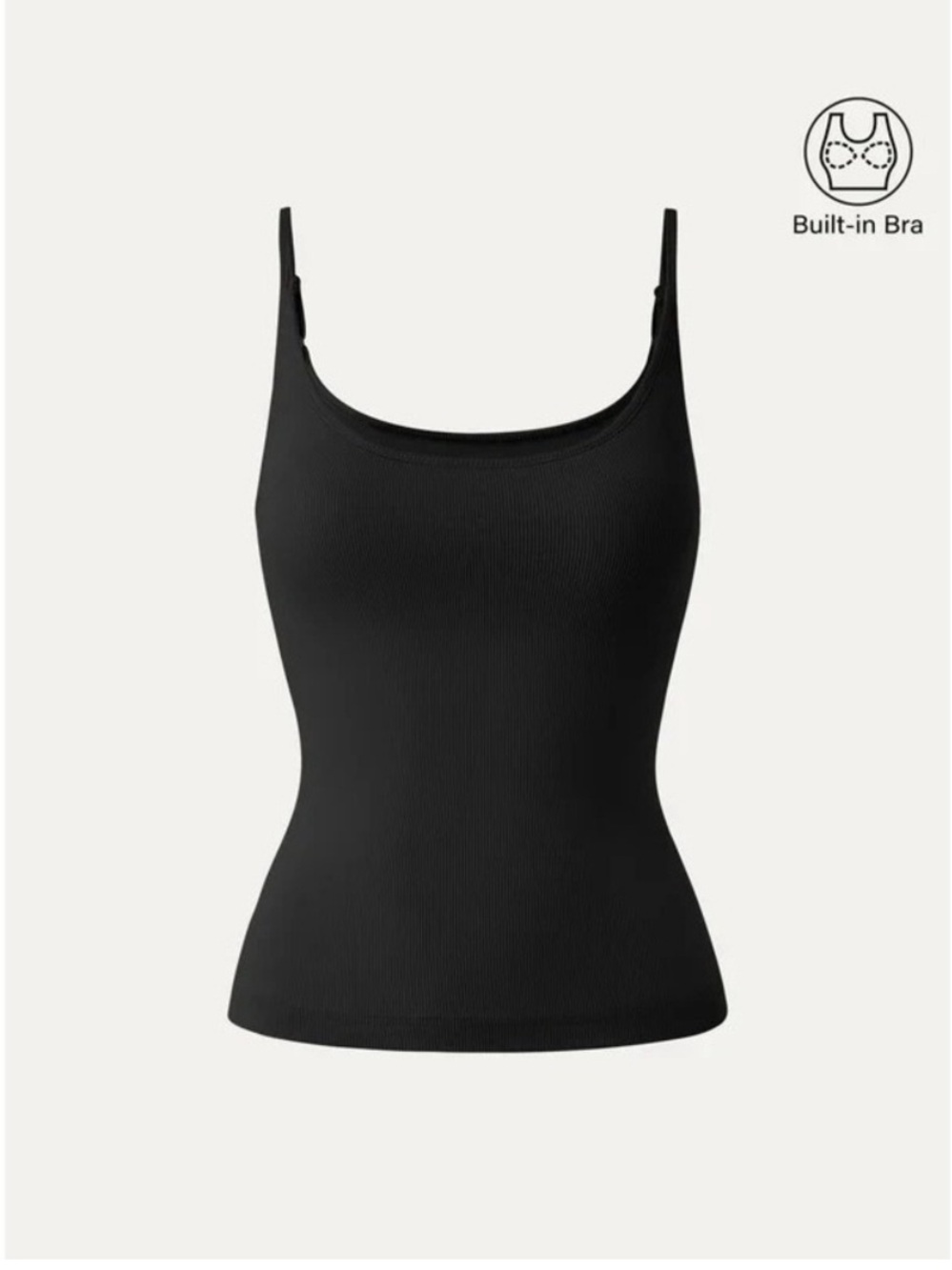 OGL Size Medium Plantive Scoop Neck Spaghetti Strap Airy Tank Top Brami Black
